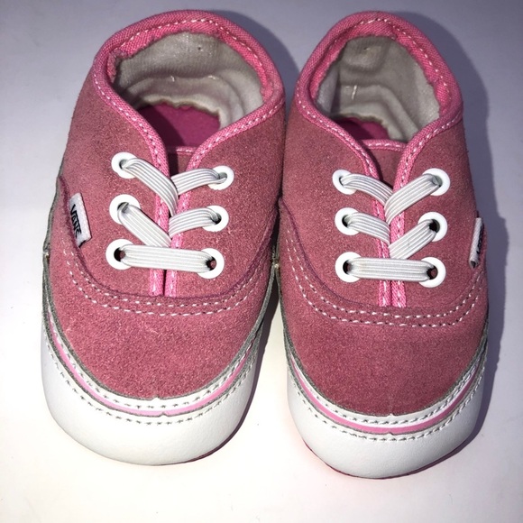 Infant pink vans suede sneakers girls crib 4 - Picture 1 of 6